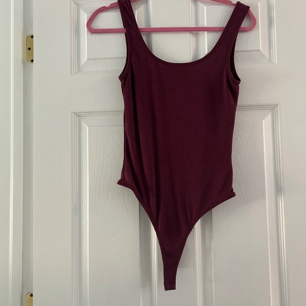 Ribbed Scoop Neck Bodysuit